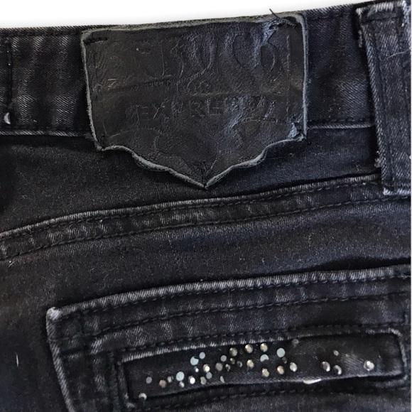 EXPRESS Moto Legging Jewel Thigh Zip Back pocket - Picture 10 of 13